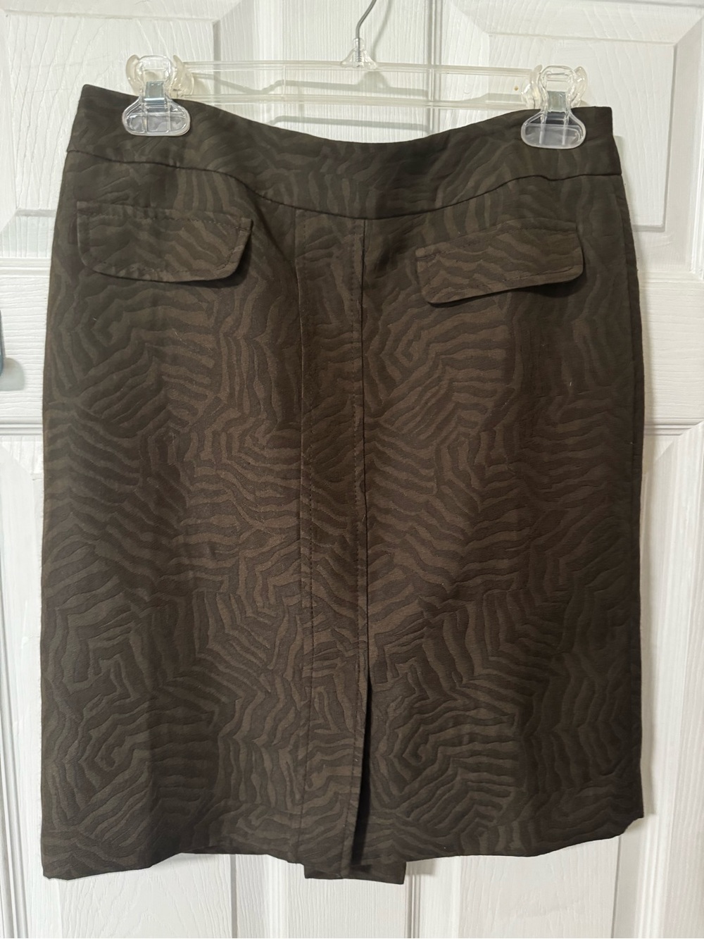 Ann Taylor Dark Brown Textured Pencil Skirt